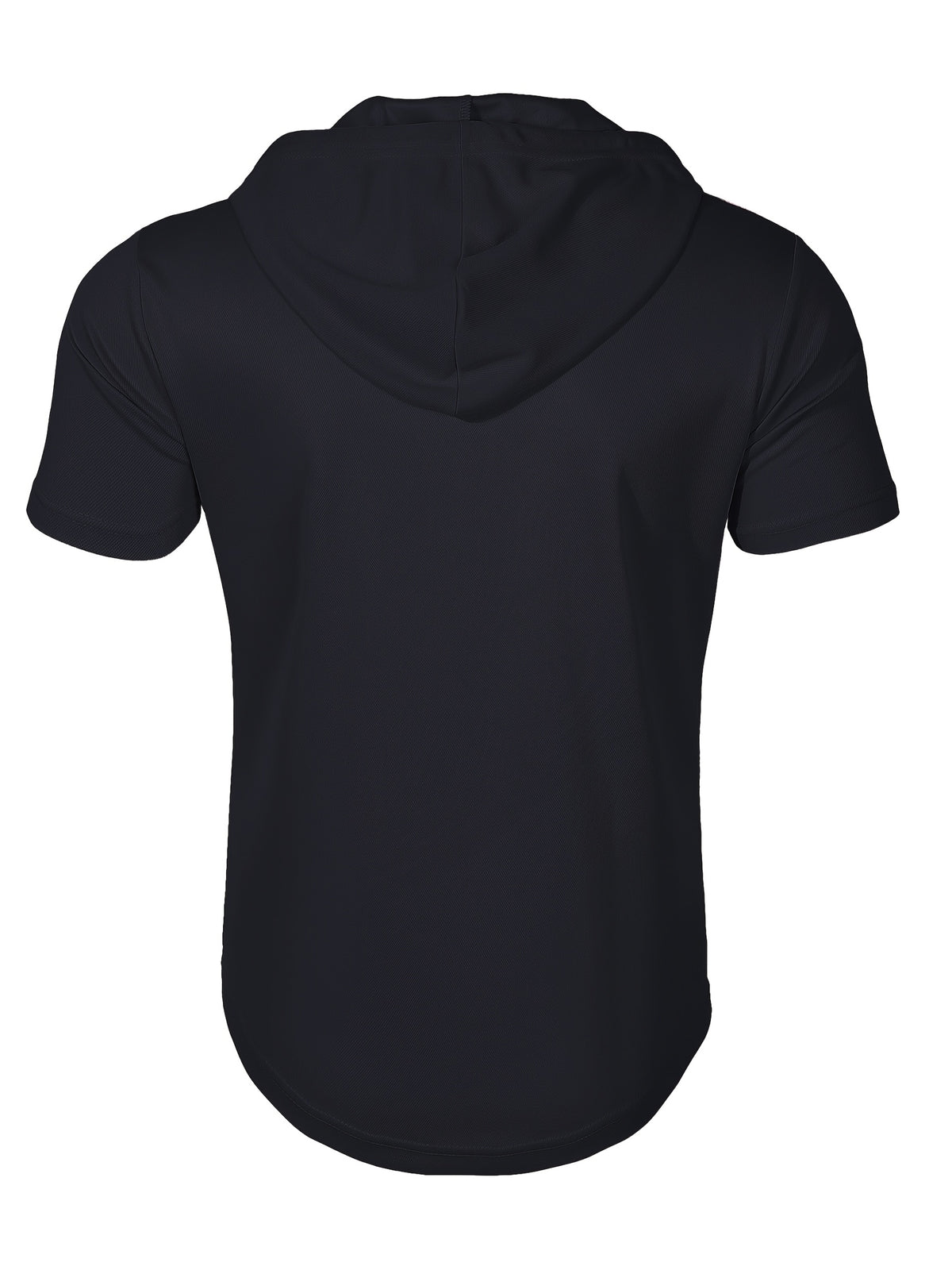 1 Men's Casual Henley Shirt, Men's Sportswear Fitness Hooded Short-Sleeve T-Shirt, Summer Hooded Sports Top T-Shirt - Black