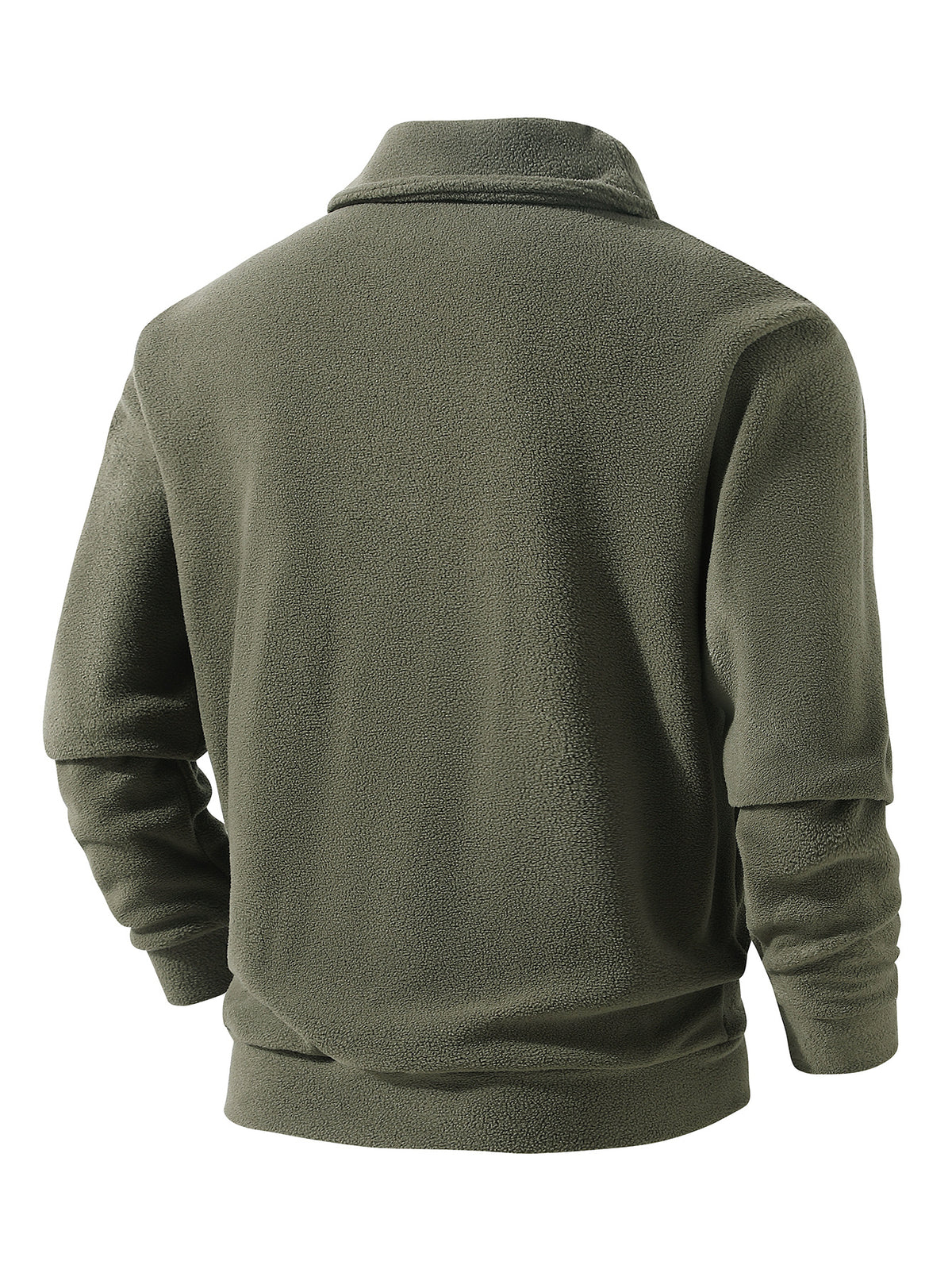 Men's Fashion Sweatshirt with Asymmetrical Collar, Fleece Top, Tactical Warm Jacket for Urban Sports, Fitness, Running, and Casual Attire - fern green