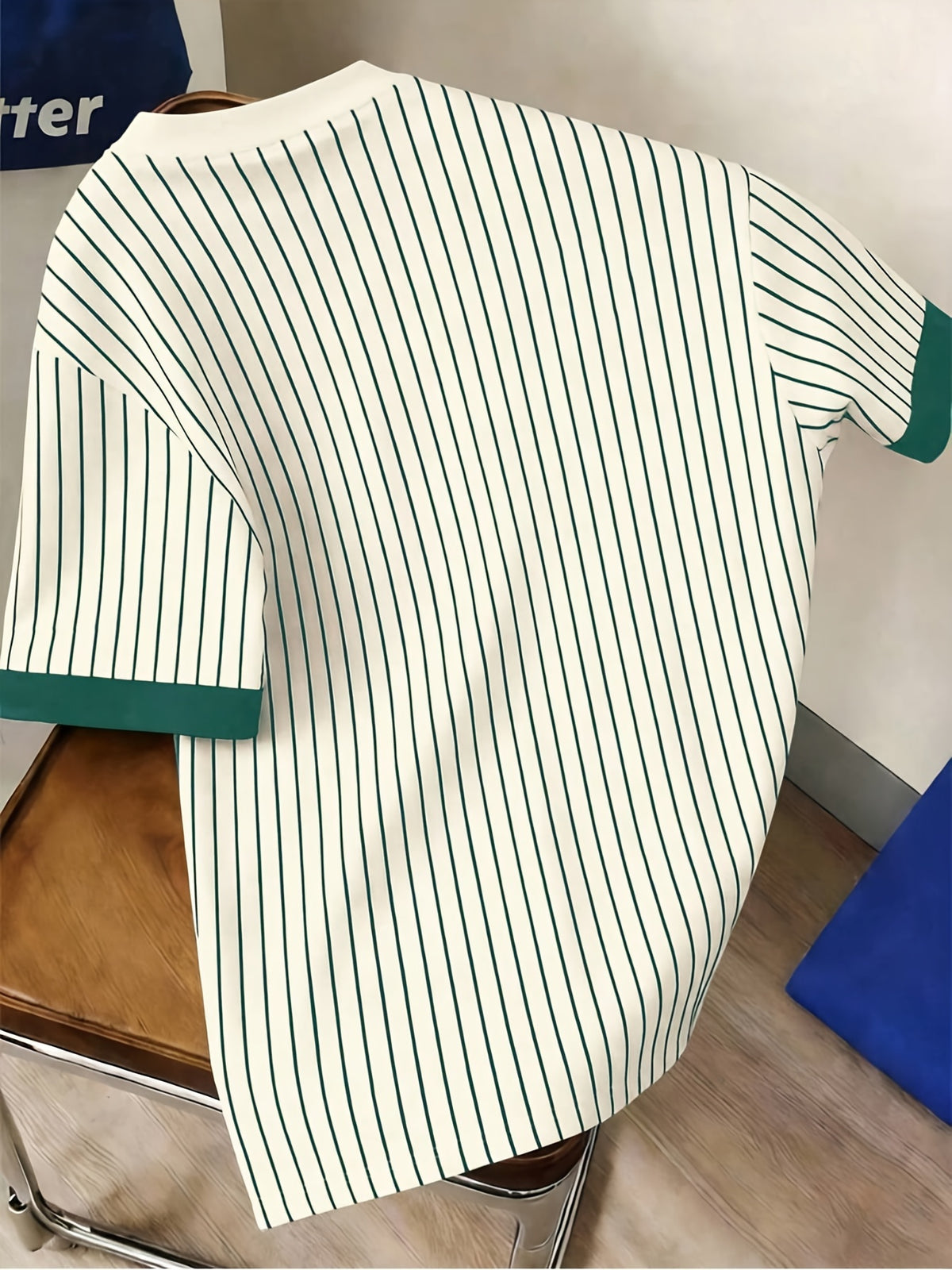 Men'S Casual Striped Cuff Patchwork Round Neck Summer T-Shirt, Comfortable And Breathable [Printed Design - Not Textured] - Multicolor 7