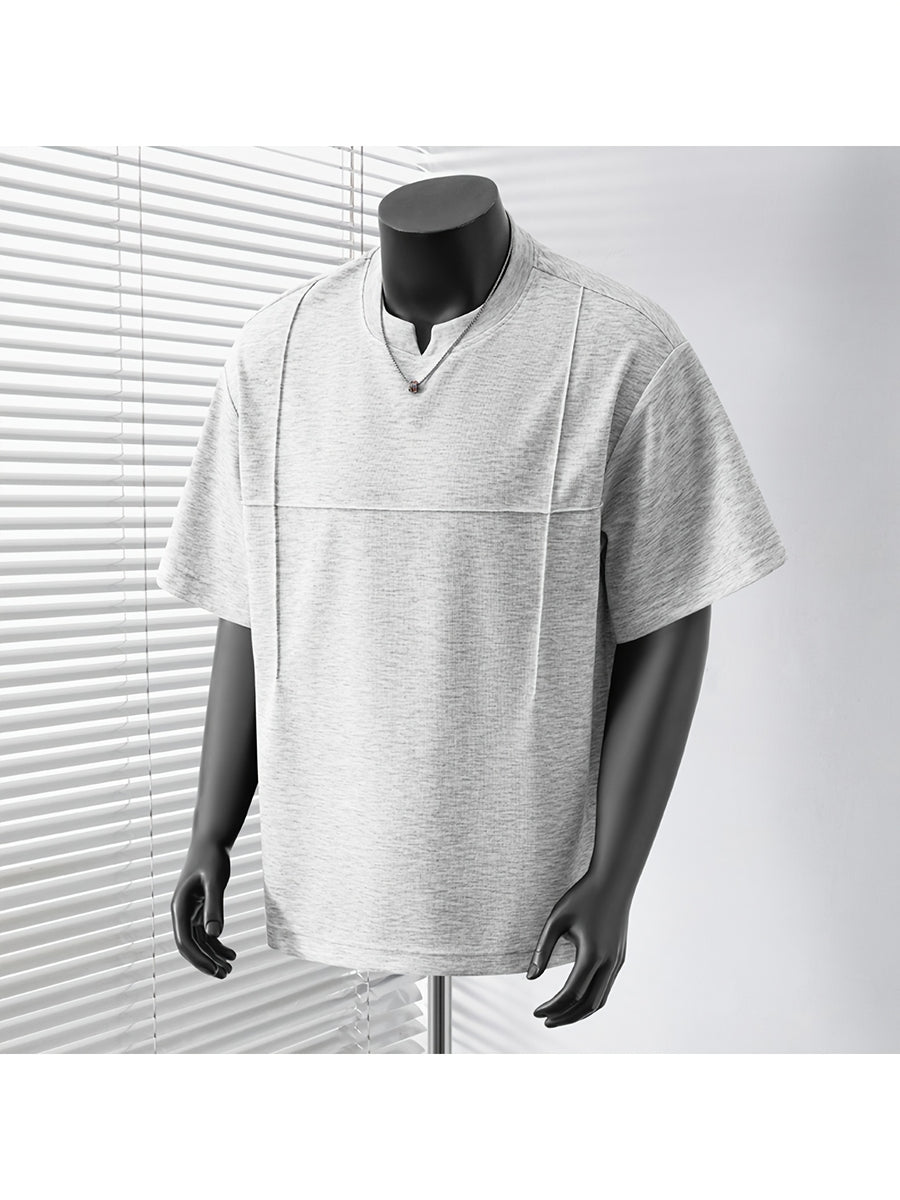 A Minimalist T-Shirt for Men, Featuring a Relaxed Fit, Casual Style, And Breathable Fabric, Ideal for Outdoor Activities And Everyday Use, Making It a Versatile And Comfy Choice - Light Mixed Grey