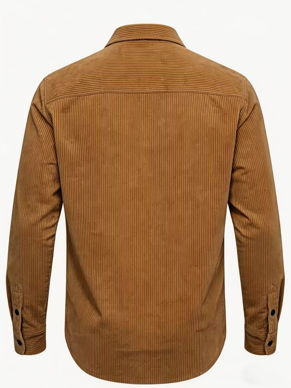 Men'S Fashion Versatile Casual Long-Sleeve Shirt, Multiple Colors Available, Pocket Design Corduroy Top Shirt Jacket - Coffee Color