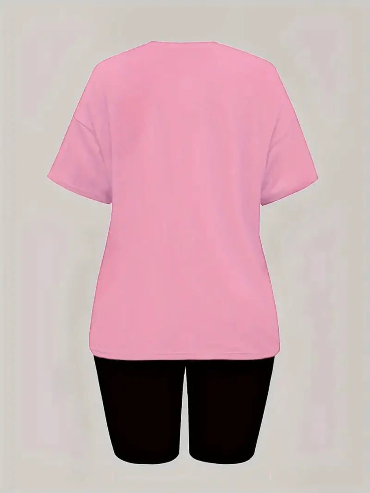 Women'S Disney-Themed T-Shirt Set Featuring a Casual Round Neck And Short Sleeves with a Winnie The Pooh Print, Perfect for Everyday Wear Or As a Gift. Ideal for Daily Outfits, Trendy Casual Wear - Pink