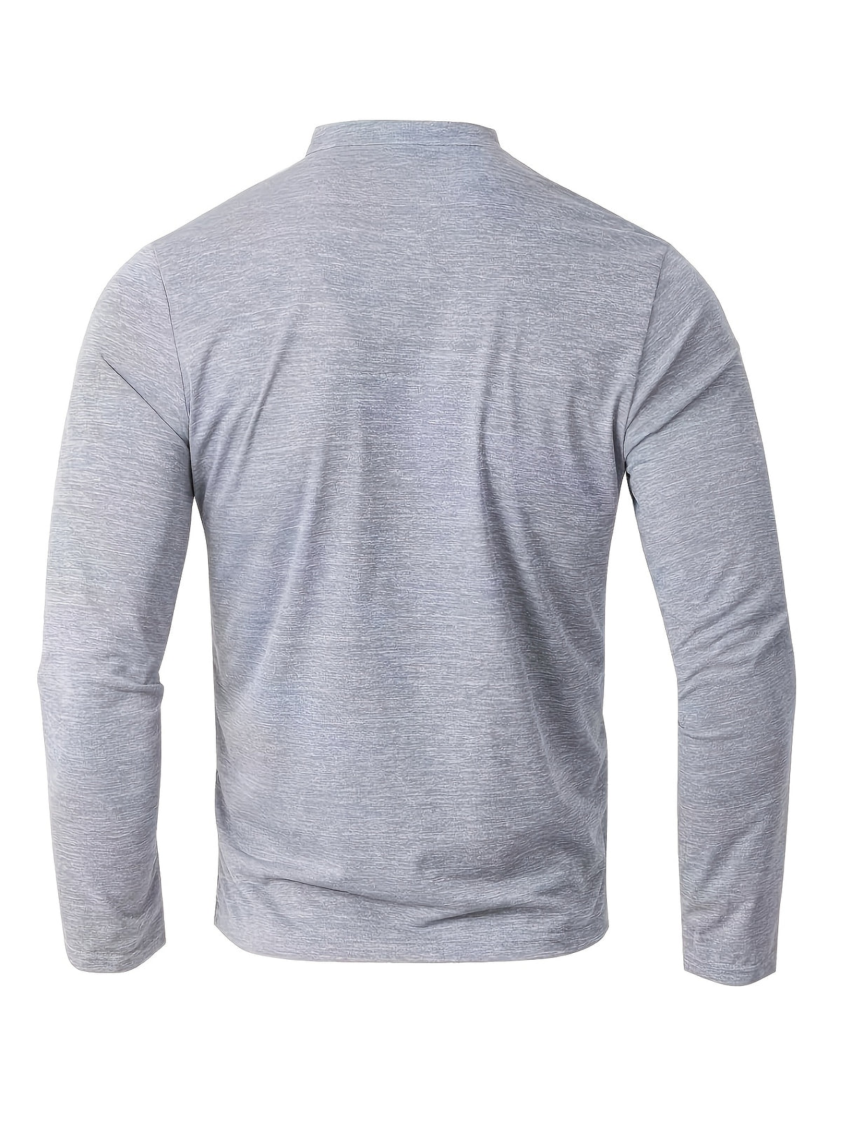 [JOSHIMAI OBM] 2pcs Men'S Long Sleeve Henley Shirts, Soft Comfortable Stretch Fabric, Lightweight Breathable Easy Care, Stand Collar 3-Button Placket Design, Contrast Color Placket And Pocket Details, Suitable for Office Commute, Business Casual - Black+Light Grey