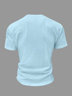 Men's New Textured Fabric Crew Neck T-Shirt - Sky Blue