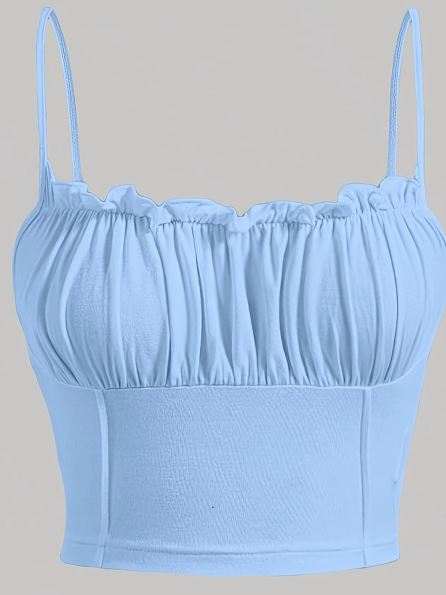 New Summer Cool Strappy Top - Sky Blue