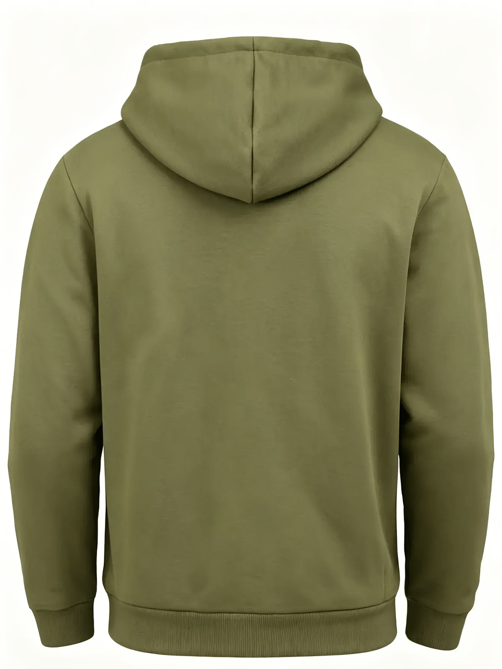 Men's Fashion Trendy Casual Solid Color Hooded Sweatshirt - Olive Green