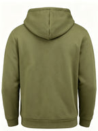 Men's Fashion Trendy Casual Solid Color Hooded Sweatshirt - Olive Green