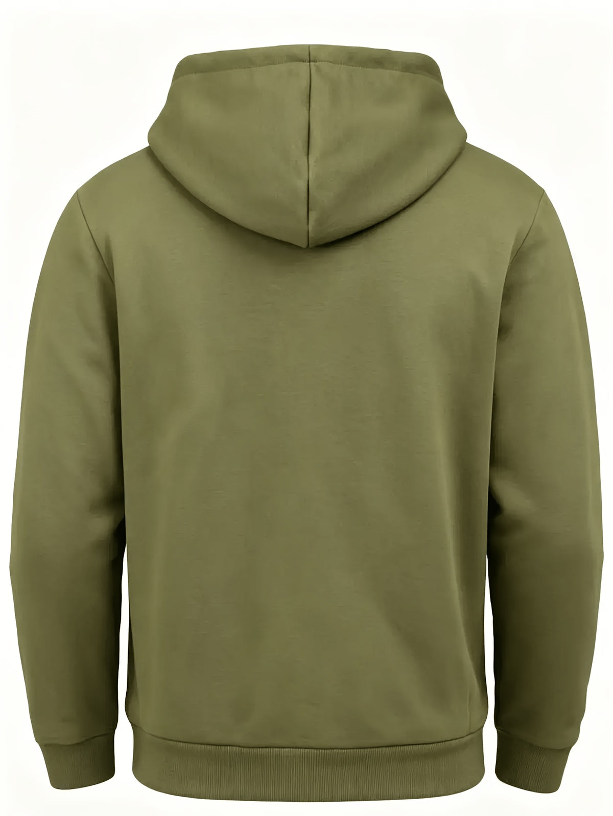 Men's Fashion Trendy Casual Solid Color Hooded Sweatshirt - Olive Green