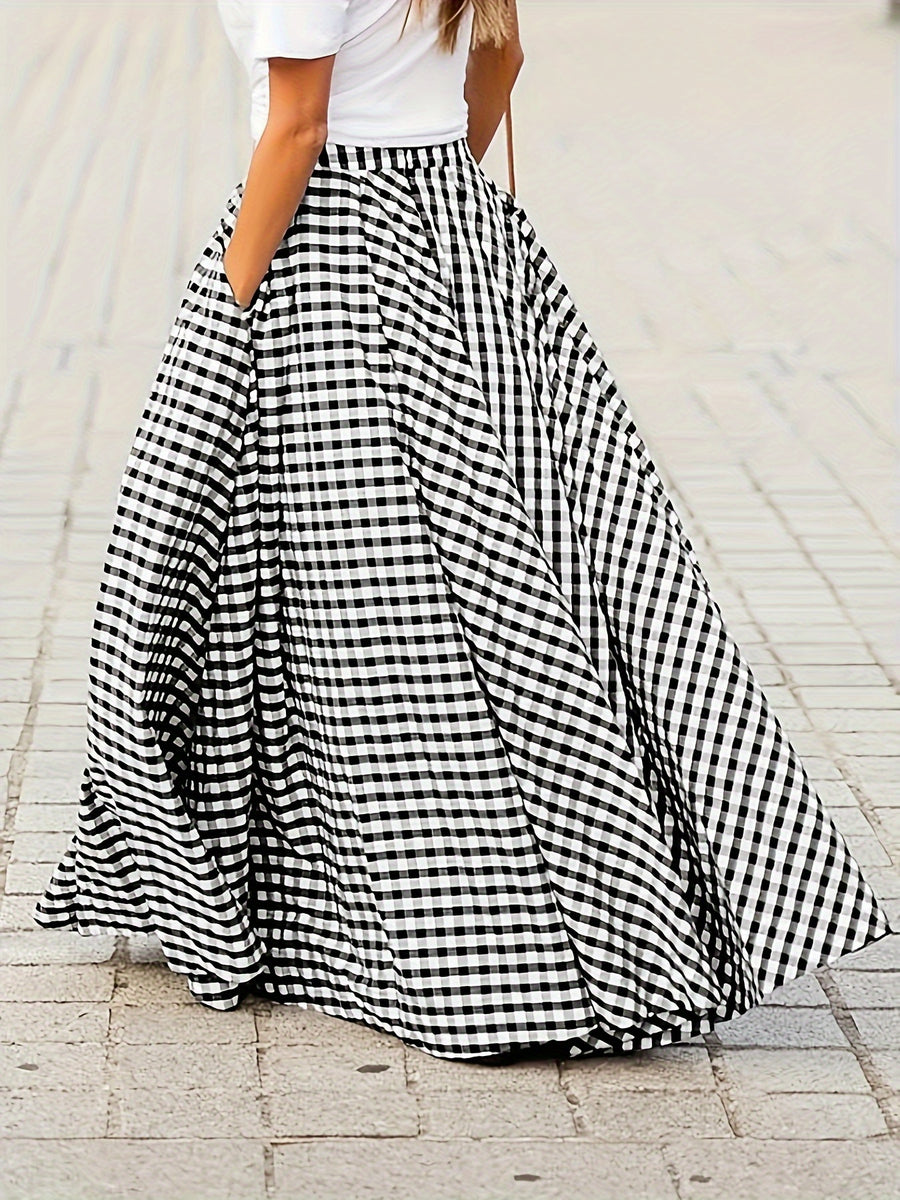 Fortune-Attracting Elegant Pencil Skirt - Black And White