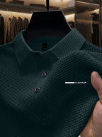 Summer Shirt, Breathable Daily Wear Quick- Fabric Business Casual Short Sleeve with Collar and Button Details, Comfortable and Breathable Micro-Texture Shirt for Casual Attire - Dark Green