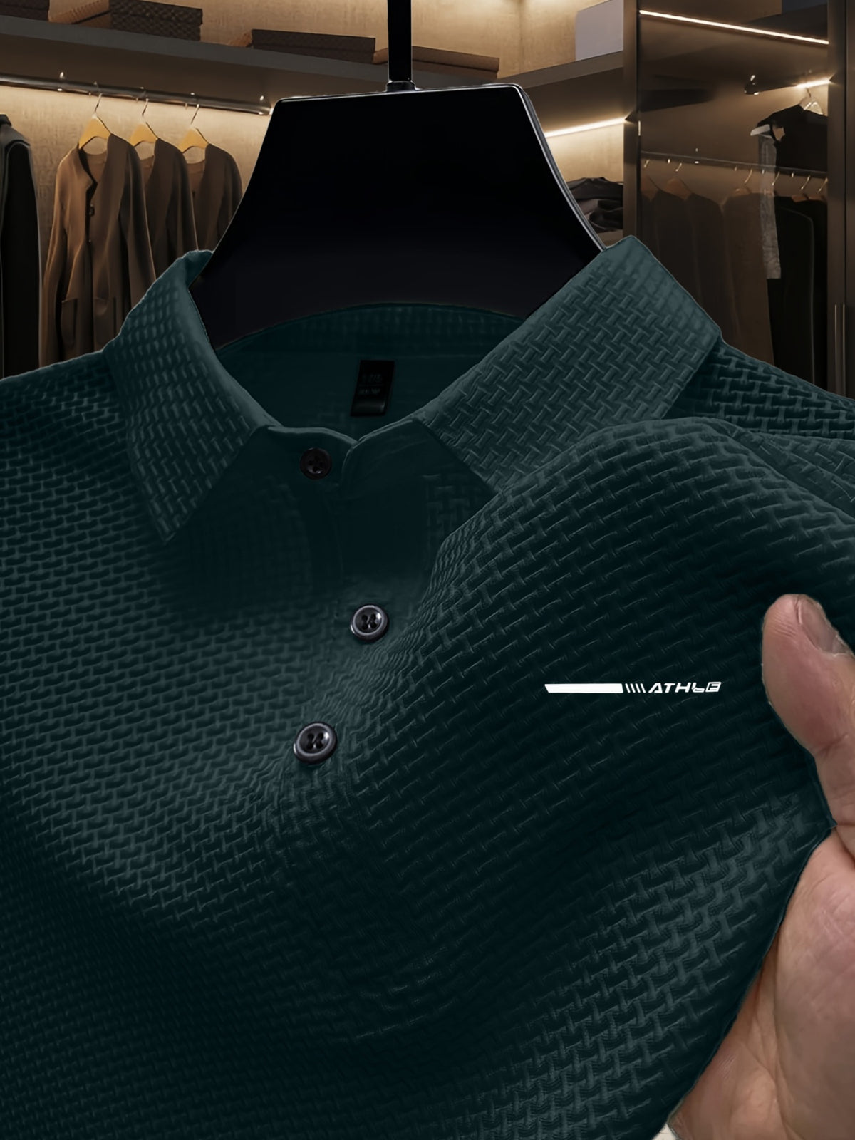 Summer Shirt, Breathable Daily Wear Quick- Fabric Business Casual Short Sleeve with Collar and Button Details, Comfortable and Breathable Micro-Texture Shirt for Casual Attire - Dark Green