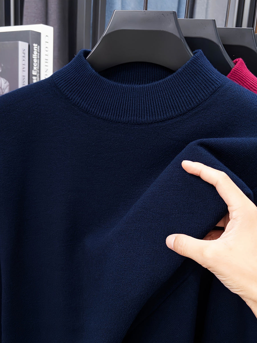 Minimalist Urban Crewneck Sweater for Portable Daily Commuting - Navy
