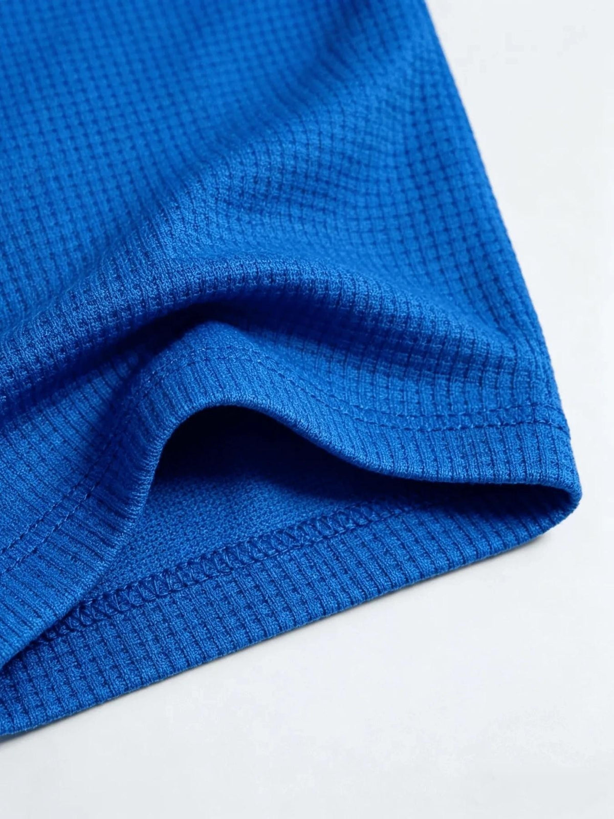 Men's Stand Collar Printed Zipper Short Sleeve T-Shirt for Spring, Autumn, and All Seasons - Baseball Collar, Henley Collar T-Shirt with Minimalist Black Geometric Logo Print, Loose Fit, Comfortable, Stylish, Versatile Street Style, Old Money Style - Royal Blue