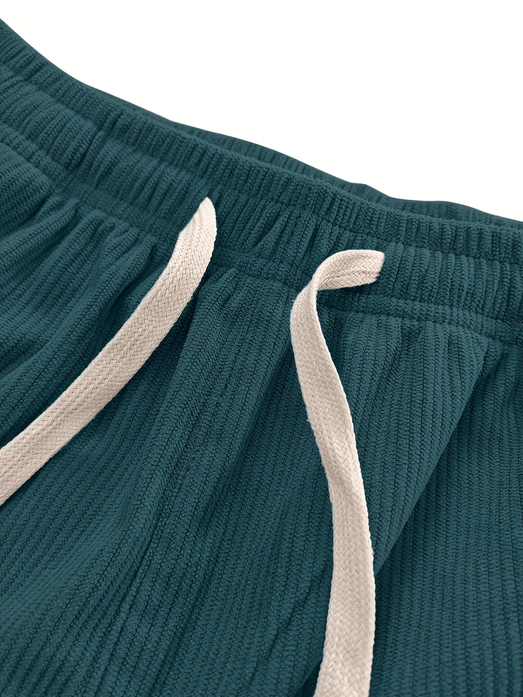 Women's Corduroy Pants - Elastic Waist Corduroy Trousers with Drawstring, Straight-Leg Lightweight Corduroy Pants Suitable for Casual Daily Wear, Dates & Outdoor Activities, Spring/Autumn Solid Color Pants (Hand Washable) - Peacock Blue