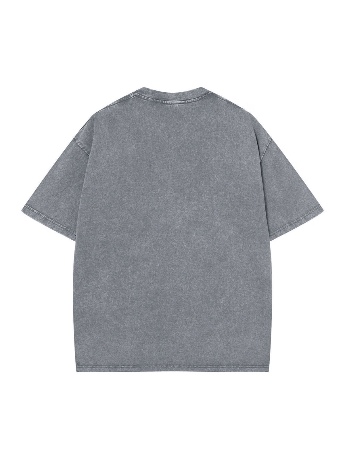 Men'S Short-Sleeve T-Shirt with Trendy Greek Key Pattern Print on Cuffs And Distressed Wash End; Machine-Washable, Loose-Fit Crewneck Top with Textured Washed Look - Light Gray 1