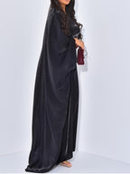 Middle Eastern Elegant Shimmer One Size Robe 8336-8 - Black