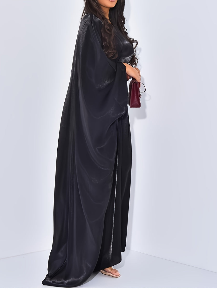 Middle Eastern Elegant Shimmer One Size Robe 8336-8 - Black