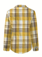 European and American New Casual Striped Plaid Shirt, Versatile Commuting Top - Mixed Color 3