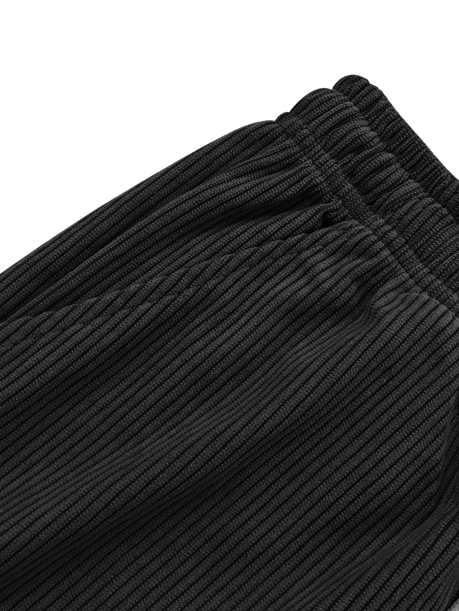 Women'S Elegant Casual Style Lightweight Breathable Corduroy Hot Pants, Women'S Summer Waist Drawstring Elastic Waist Design Pants with Back Pockets, Short Shorts Suitable for Office Dates Outdoor Beach Casual Vacation Or Daily Casual Wear - Black