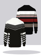 2pcs Men'S Round Neck Sweatshirt Set - Casual Print Top, Outdoor Leisure Style Round Neck Sweatshirt, Basic Versatile Style with Print - Mixed colors
