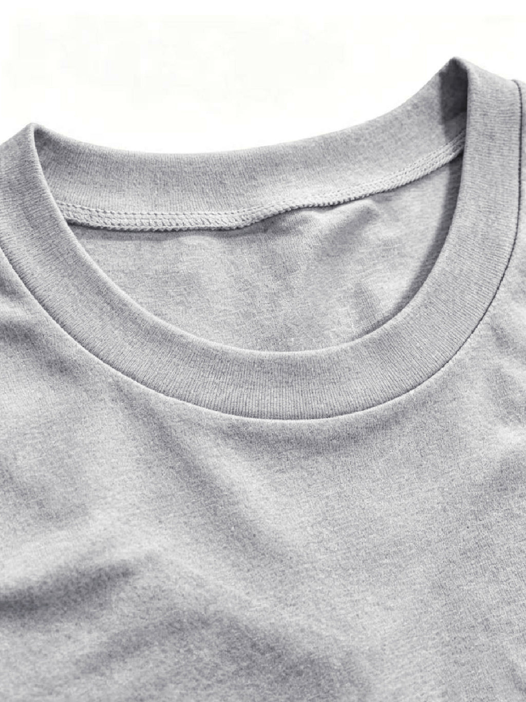 Sexy Streetwear Drop Shoulder Long Sleeve T-Shirt with Side Slit, American Style - Light Grey