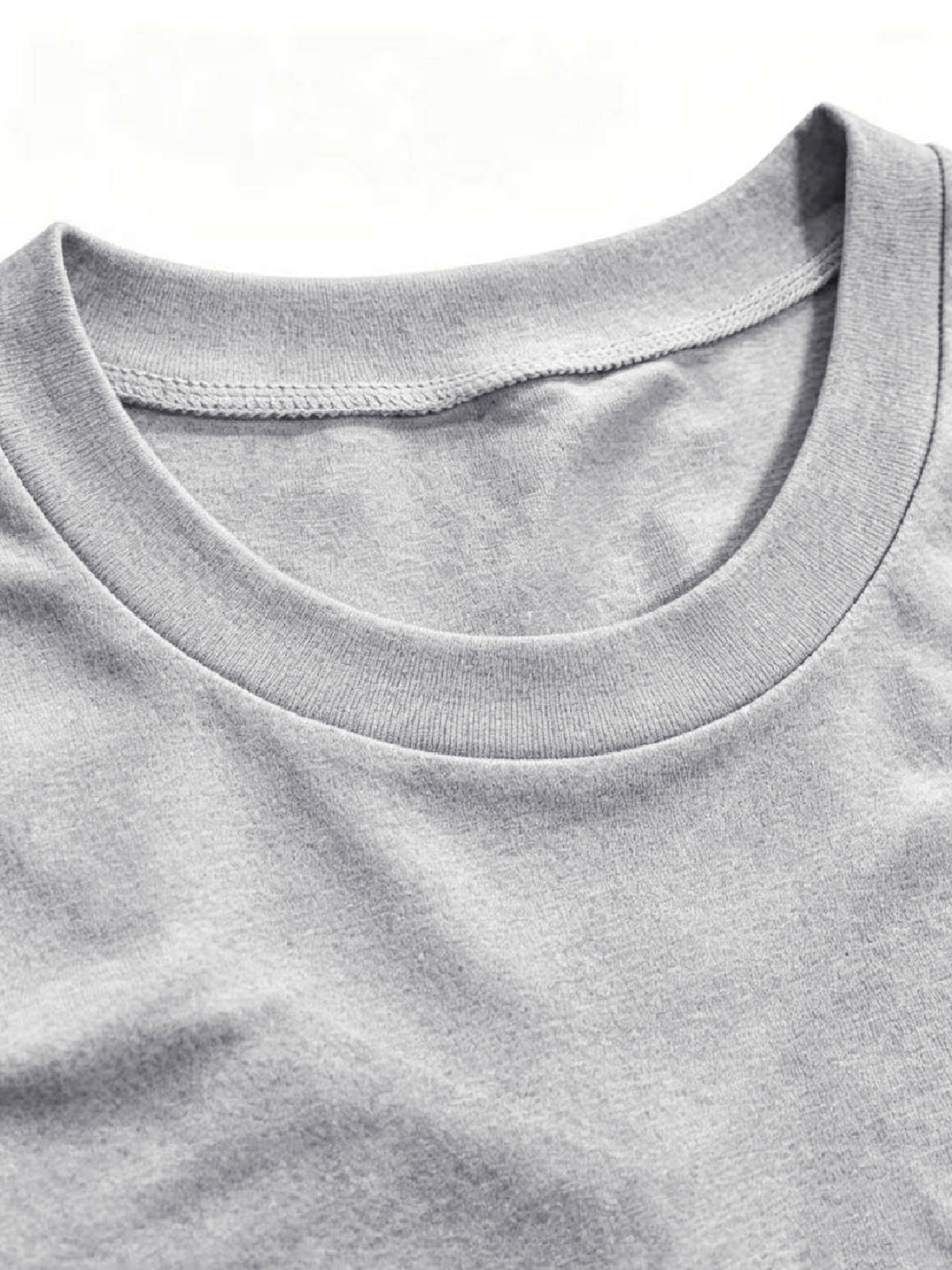 Sexy Streetwear Drop Shoulder Long Sleeve T-Shirt with Side Slit, American Style - Light Grey