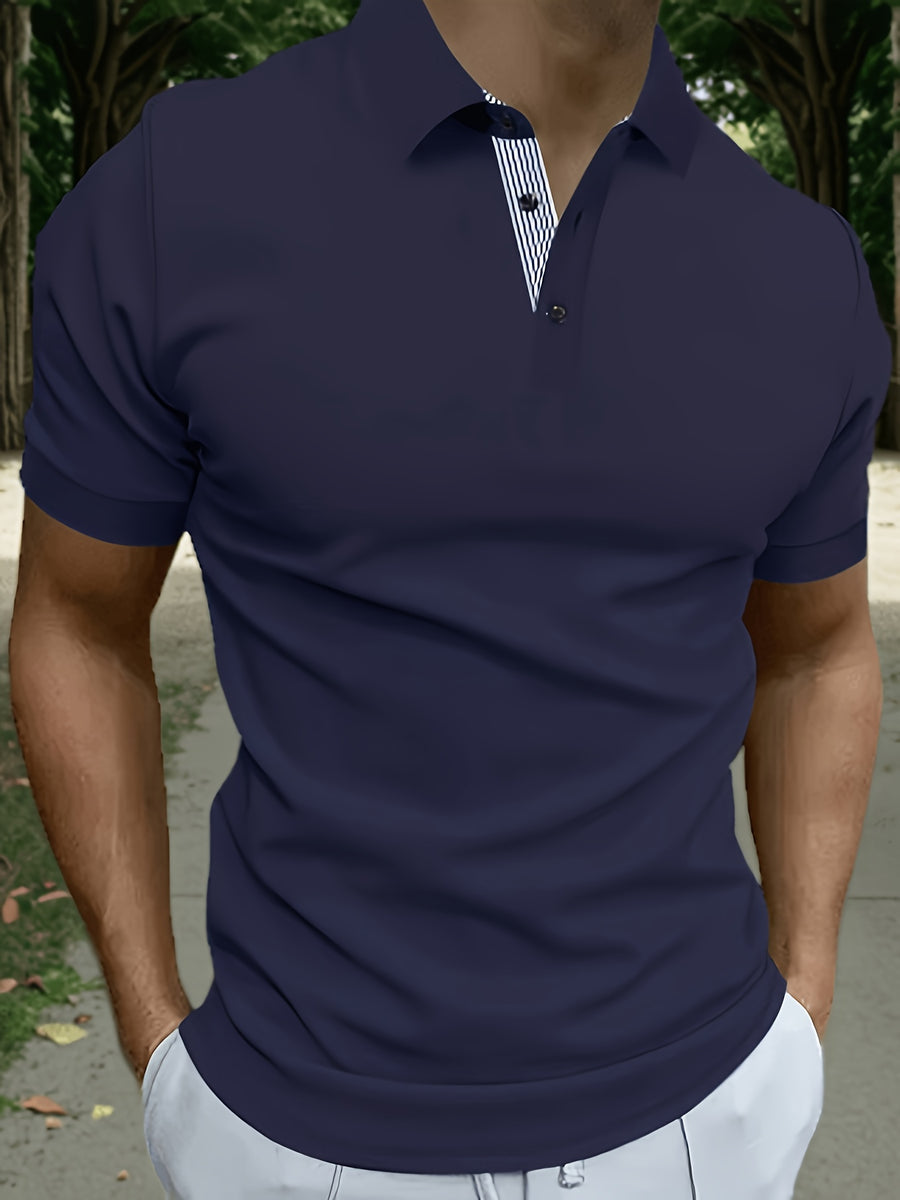Josh Rose OBM Men's Fashion Versatile Business T-Shirt - Navy Color