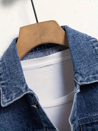 Men's Casual Denim Jacket - Sea Blue