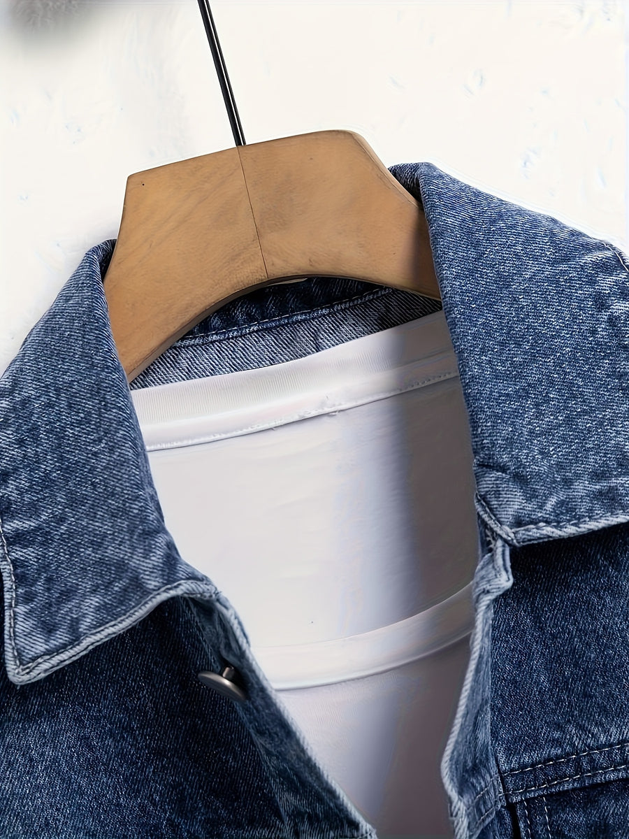 Men's Casual Denim Jacket - Sea Blue