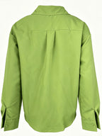 2026 Spring New Large Button Shirt Women'S Loose Silhouette Flattering French Commute Temperament Long Sleeve Shirt Versatile Design Top - Light Green
