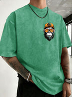 Summer Hot Item Unisex T-Shirt, Retro Distressed Style And Super Good Look! Pure Main Material, Breathable And Skin-Friendly, Comfortable to Wear, Suitable for Casual Commute, Sports Fitness, Outdoor Travel. Double-Sided Positioning Print - Green