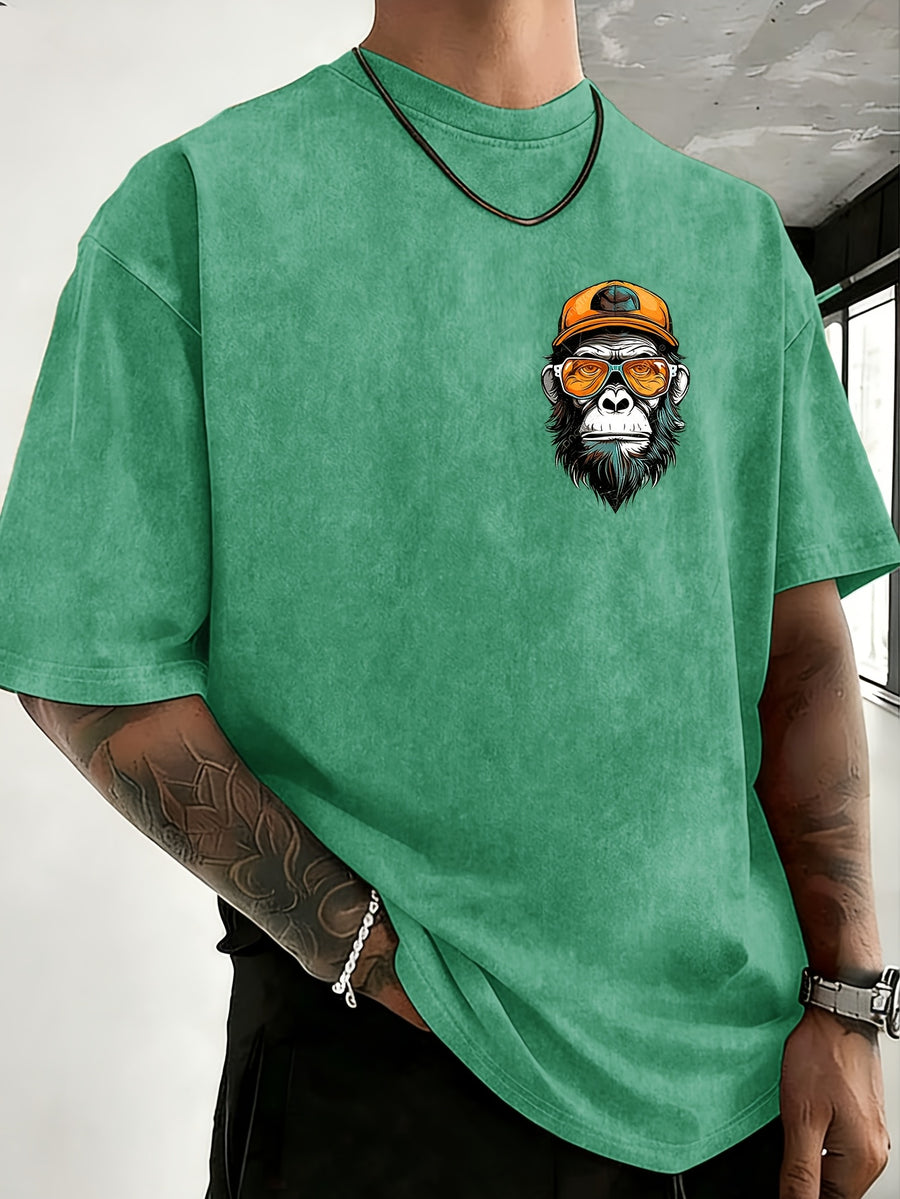 Summer Hot Item Unisex T-Shirt, Retro Distressed Style And Super Good Look! Pure Main Material, Breathable And Skin-Friendly, Comfortable to Wear, Suitable for Casual Commute, Sports Fitness, Outdoor Travel. Double-Sided Positioning Print - Green