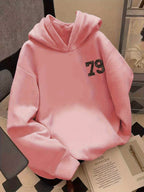 Fashion Printed Hoodie - Unisex Autumn/Winter Casual Streetwear Pullover, Soft -Lined Sweatshirt, Classic Design - Pink Color
