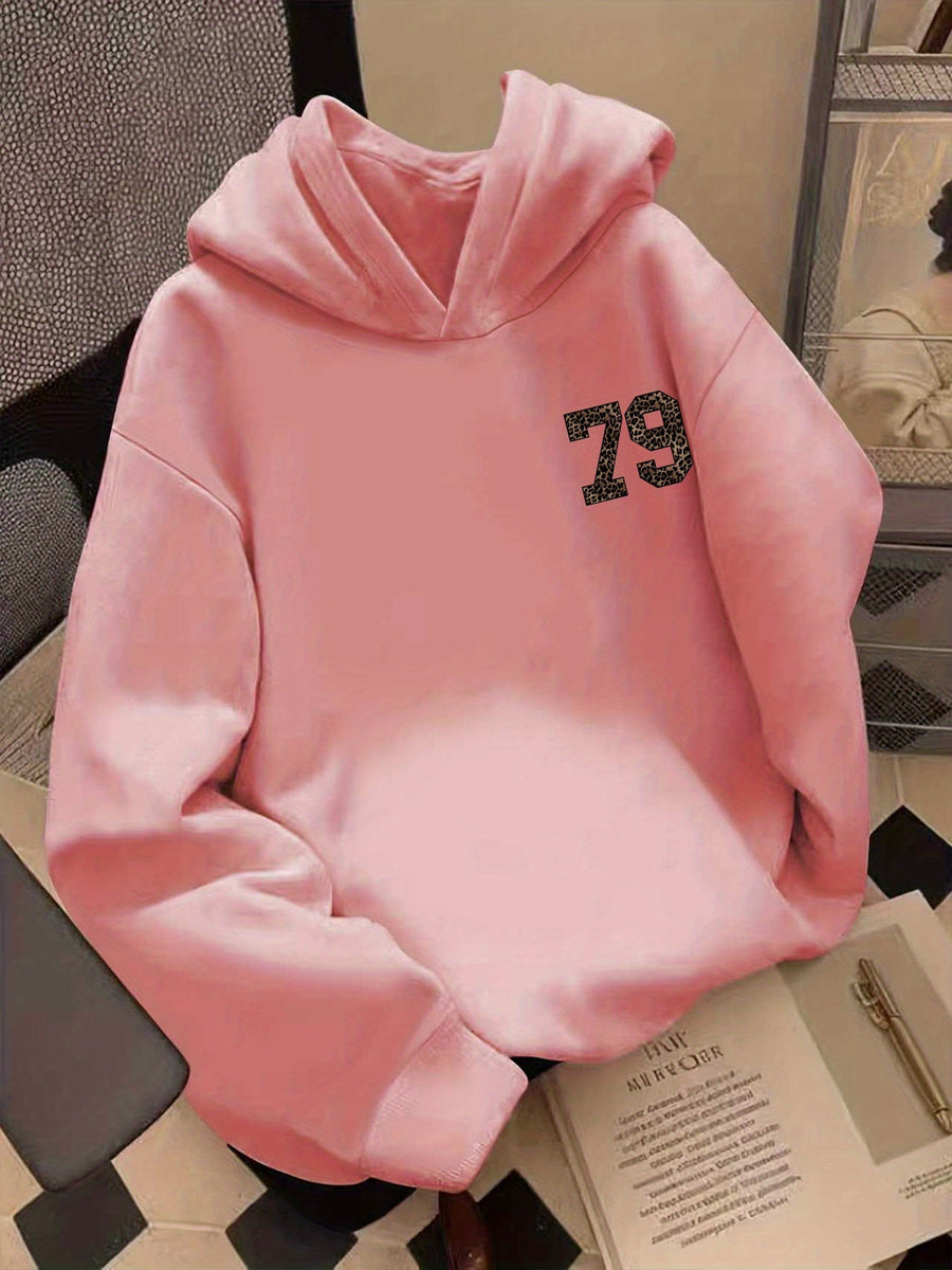 Fashion Printed Hoodie - Unisex Autumn/Winter Casual Streetwear Pullover, Soft -Lined Sweatshirt, Classic Design - Pink Color