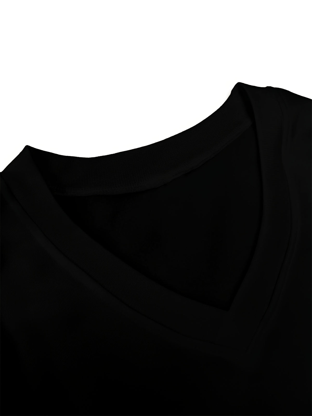 Single Purchase of a Trendy V-neck Sweatshirt with Long Sleeves, Paired with a Shirt for a Visually Striking Campus Elegant Style. Image for Reference Only, Not a 2-in-1 Look - Black