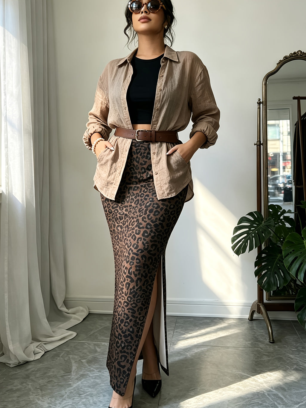 Latin Style Elegant High-Waist Printed Slit Long Skirt Tight Hip Skirt Vacation Beach Trendy Women'S Spring Summer Casual Bottom Women'S Curve Beauty S-XL Size Date Shopping Leisure Skirts for Women Long Skirts Pencil Skirts Split Skirts Summer Skir - Mixed colors