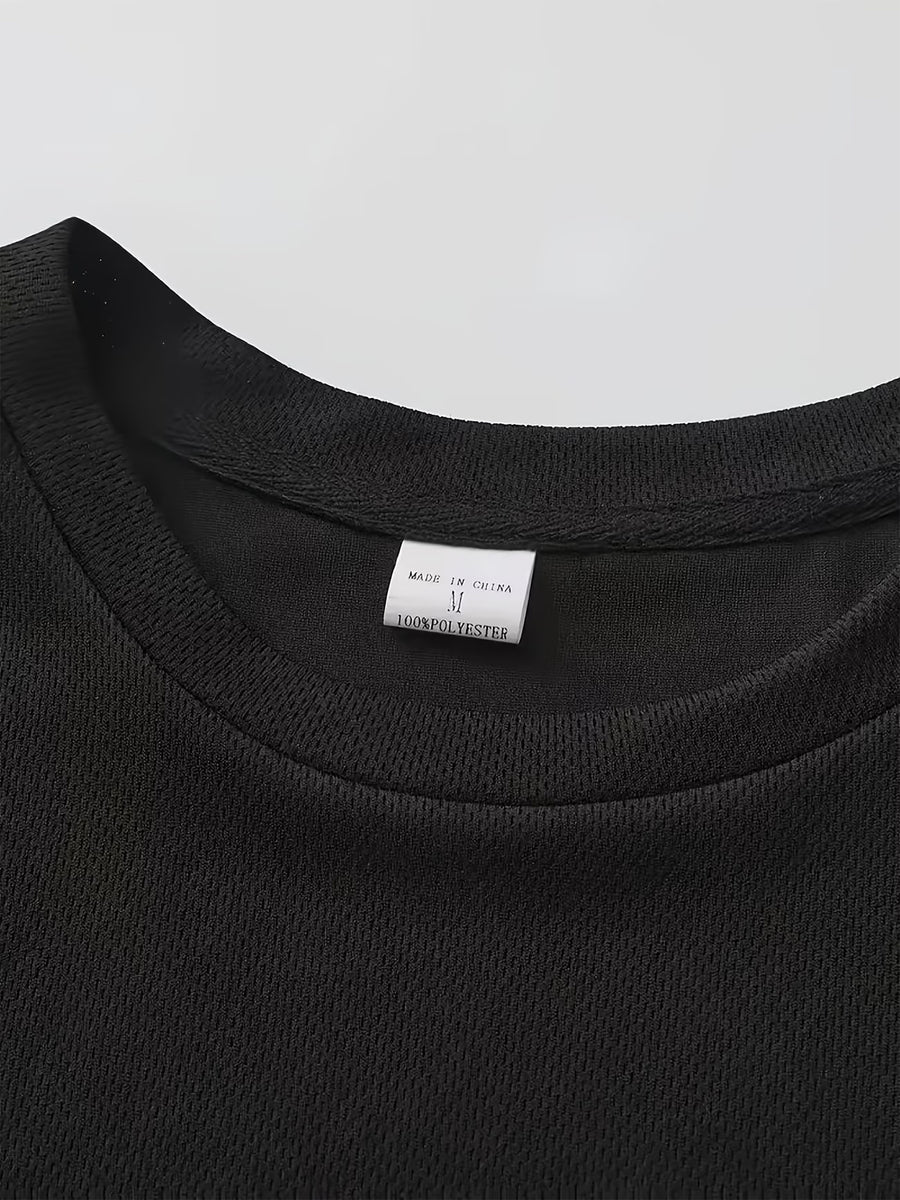 Men's Breathable Training T-Shirt - Ideal for Tennis and Basketball Training, Breathable and Lightweight - Black