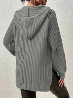 Women'S Solid-Color Elegant And Fashionable Hooded Top - Graphite Color