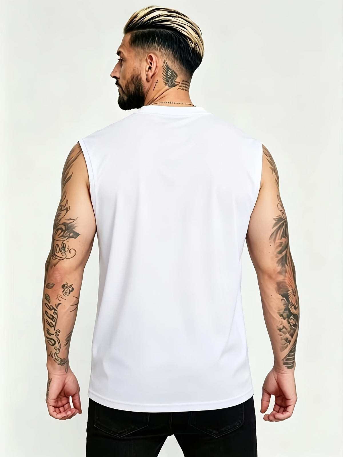 Men'S Summer New Style Sleeveless Zipper Henley Shirt, Outdoor Fitness Sports Comfortable Casual Fashion Sleeveless POLO Top - White