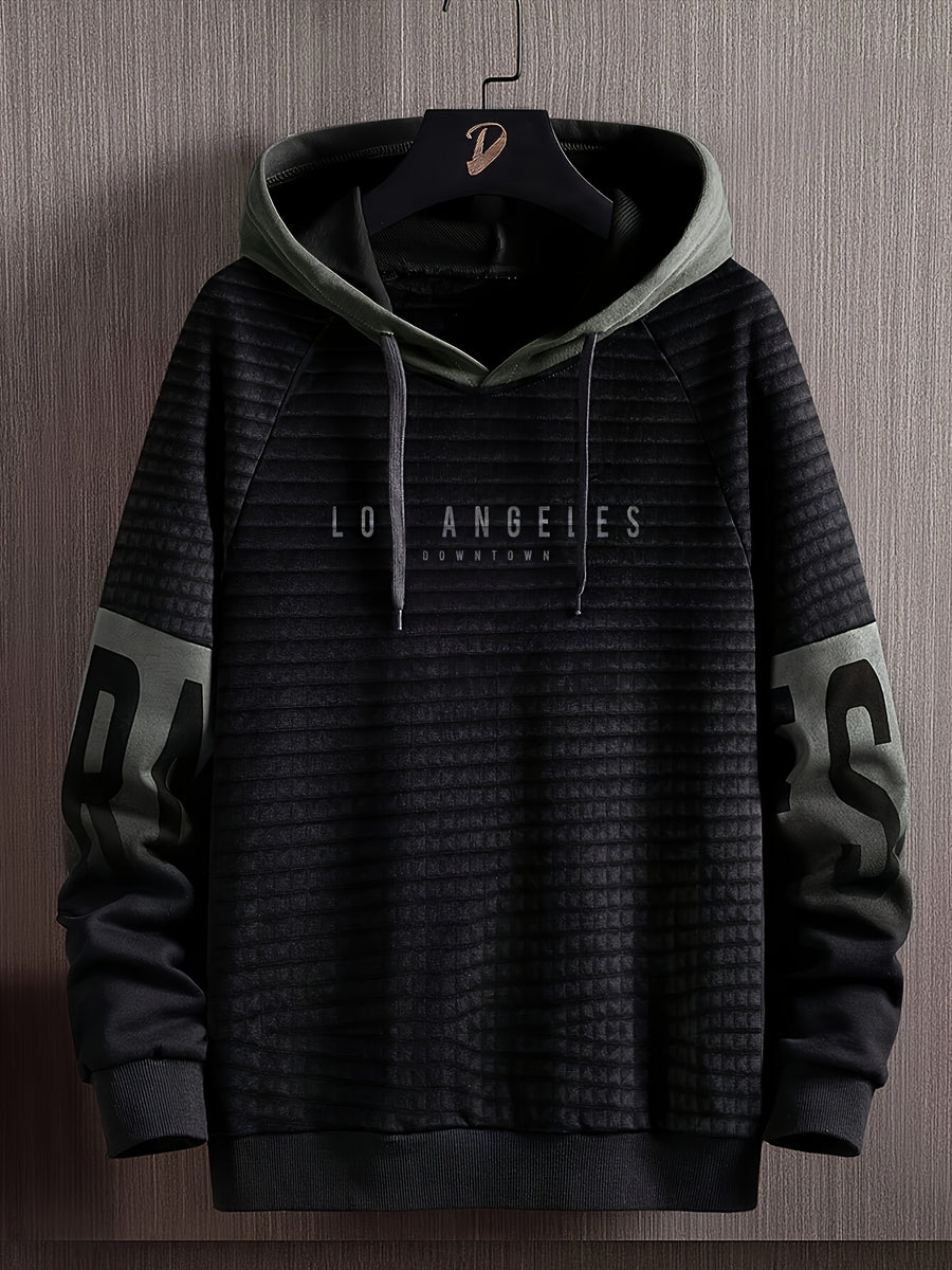 Men'S Fashion Hoodie Sweatshirt - Black Crash Gray