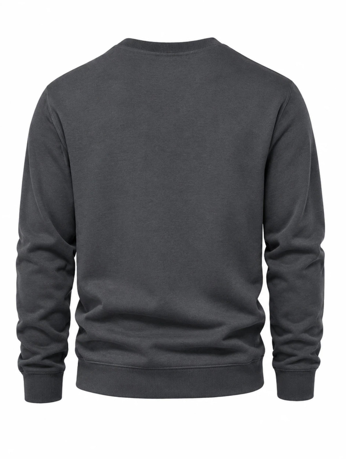 [Villa Le Water OBM] 3pcs Men'S New Trendy Round Neck Sweatshirt, Casual Daily Round Neck, Men'S Top, Breathable Fabric, Fitted Fabric, Casual Long Sleeve Round Neck Drop Shoulder Loose - Steel