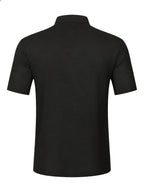 Men's Solid Color Patchwork T-Shirt, Simple and Elegant with a Vintage Button Design, Comfortable to Wear. Suitable for Spring, Summer, Home, Outings, and Travel Occasions, Showcasing a New Casual and Business Style - Black