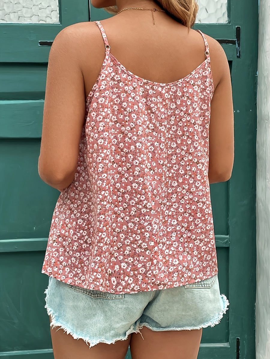 Women's Casual Fashion Tank Top - Pink+White