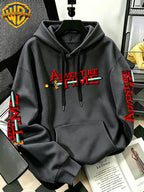 By Warner Bros., 2026 New Adventure Treasure Print, Men's Hoodie, Hooded Sweatshirt, Kangaroo Pocket and Drawstring Hat, Suitable for Daily and Outdoor Sports Wear, Autumn and Winter Warm Jacket, Fashionable Jacket - Dark Gray