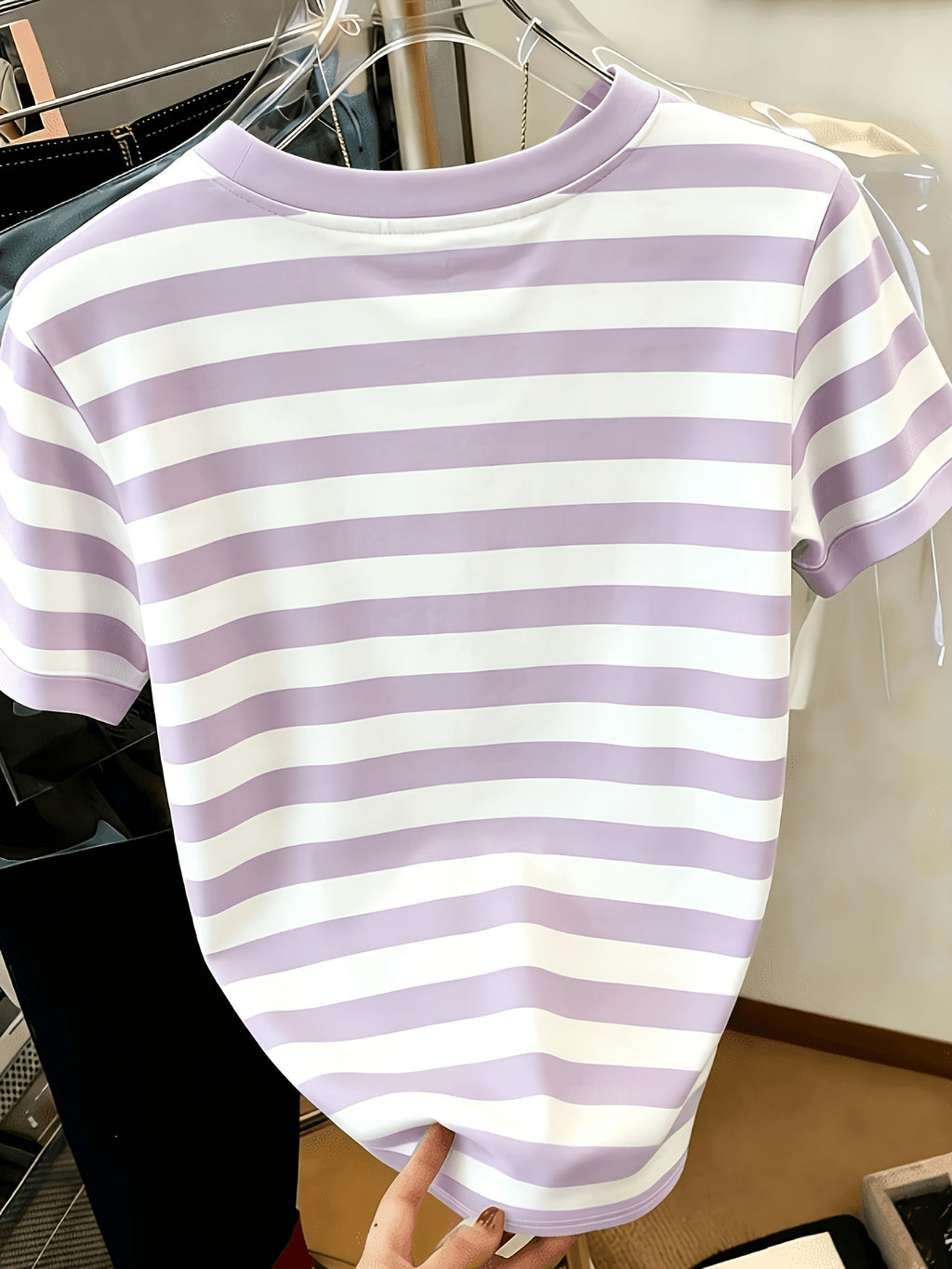 Printed Design – Not Textured: Women's Casual Striped Bear Print Crew Neck T-Shirt, the Perfect Summer Gift for Women - Mixed Color 3