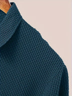 Men's Solid-color Polo Shirt with a Contrasting Button Placket Featuring a Light Business Style Design. The Fabric Is Breathable and Comfortable, Keeping You Cool in Summer. Perfect for Everyday Casual Wear and Outings, Available in Multiple Colors. - Navy Color
