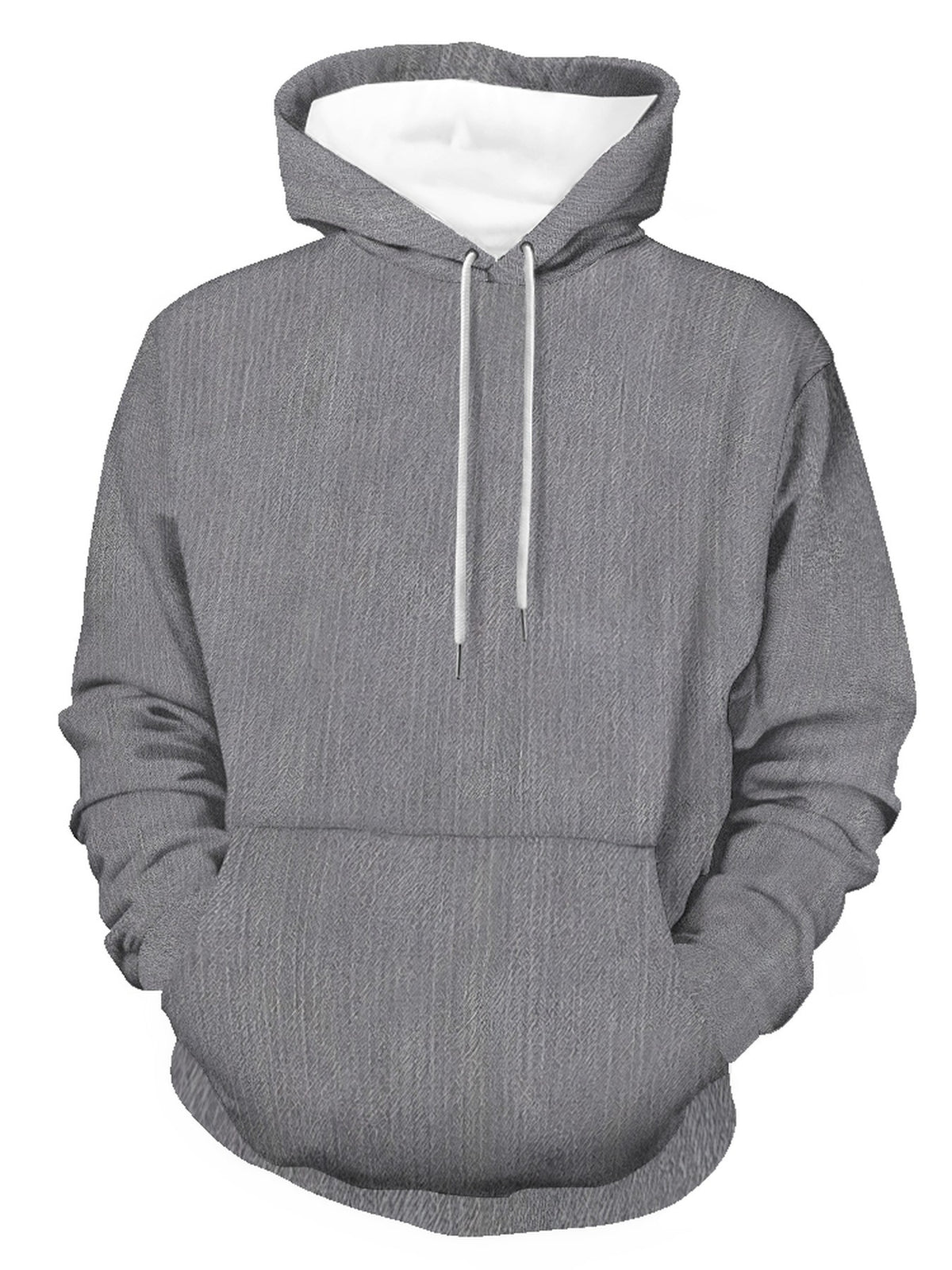 Men'S Long Sleeve Pullover Hoodie, Heather Grey Solid Texture, Regular Fit, Drawstring Hood, Ribbed Cuffs And Hem, Polyester, Casual Style, for Daily Wear And Weekend Leisure, Spring And Autumn - Mixed colors