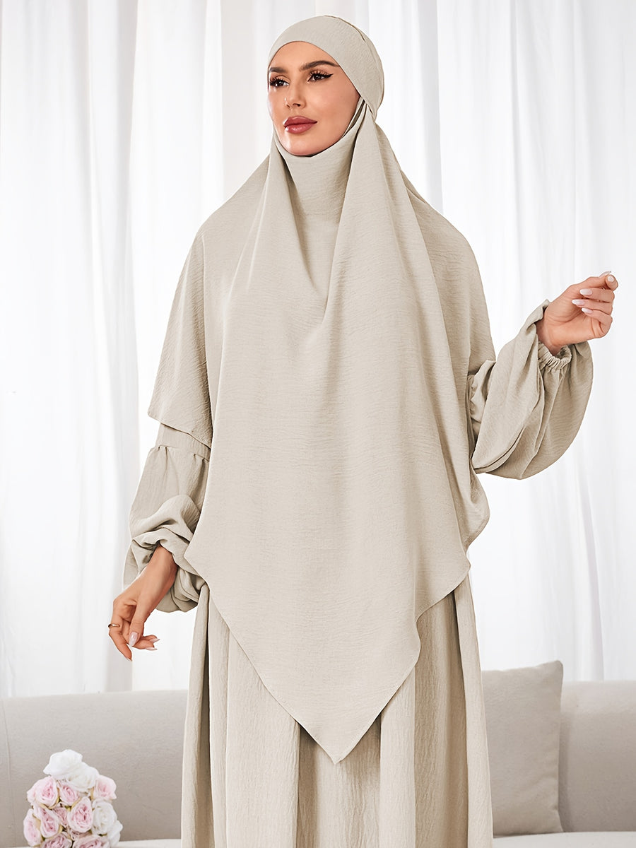 1pc (No Include Clothing) Kimmar Double-Layer Kimmar Shawl Headscarf Fashion Classic Versatile Kimmar, Suitable for Women'S Daily Wear - Apricot