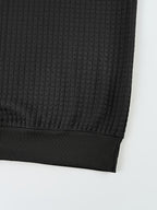 Men'S Textured Waffle Knit Sweatshirt Long Sleeve Crew Neck Pullover Lightweight Breathable Athletic Casual Top Soft Stretch Thermal Shirt Fit Sports Training Running Gym Workout Golf Outdoor Travel Everyday Wear Fashion Streetwear Basic Sweater - Black