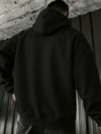 Men's Hooded Sweatshirt with PARIS Print, Comfortable, Casual, Soft, Breathable for Spring and Autumn Daily Commuting - Black